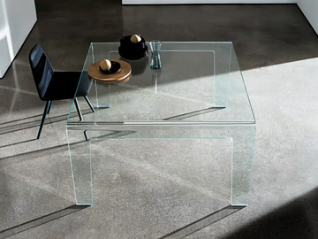 FROG - Square glass table by Sovet italia - view 2